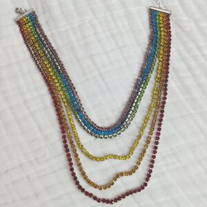 Rainbow Rhinestone Pride Choker Necklace